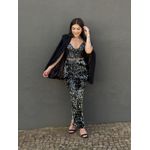 Saia Midi em Paetes PRETO COM PRATA
