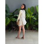 Conjunto Shorts e Colete em Tweed OFF WHITE COM BEGE