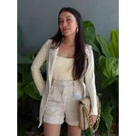 Conjunto Shorts e Colete em Tweed OFF WHITE COM BEGE