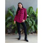 Camisa em Viscose XADREZ ROSA E PRETO 