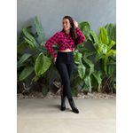 Camisa em Viscose XADREZ ROSA E PRETO 
