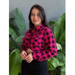 Camisa em Viscose XADREZ ROSA E PRETO 