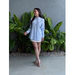 Camisa Listrada BRANCO COM AZUL 
