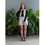 Conjunto Shorts e Colete em Tweed OFF WHITE COM PRETO