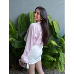 Camisa Listrada BRANCO COM ROSA