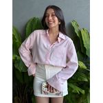 Camisa Listrada BRANCO COM ROSA