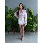 Camisa Listrada BRANCO COM ROSA