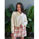 Shorts Saia Xadrez BRANCO COM LARANJA