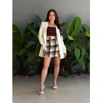 Shorts Saia Xadrez BRANCO COM PRETO