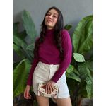 Blusa Segunda Pele Gola Alta em Tricot FÚCSIA