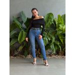 Blusa Amelie Manga Longa Decote Ombro a Ombro PRETO