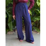 Calça Pantalona Leila com Elástico no cós AZUL MARINHO