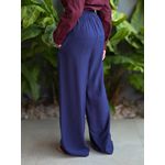 Calça Pantalona Leila com Elástico no cós AZUL MARINHO