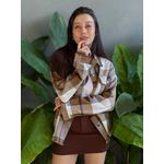 Jaqueta Xadrez Longa BRANCO COM MARROM