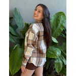 Jaqueta Xadrez Longa BRANCO COM MARROM