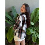 Jaqueta Xadrez Longa BRANCO COM PRETO