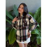 Jaqueta Xadrez Longa BRANCO COM PRETO