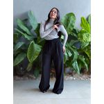 Calça Pantalona Leila com Elástico no cós PRETO