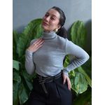 Blusa Segunda Pele Gola Alta em Tricot CINZA MESCLA