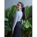 Blusa Segunda Pele Gola Alta em Tricot CINZA MESCLA