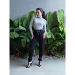 Blusa Segunda Pele Gola Alta em Tricot CINZA MESCLA