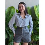 Camisa Listrada BRANCO COM CINZA