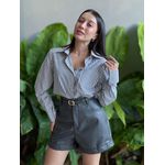 Camisa Listrada BRANCO COM CINZA