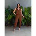 Calça Alfaiataria Joana com Elástico no Cós MARROM CHOCOLATE