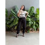 Blusa Marina Em Tricot Listrado BRANCO COM PRETO