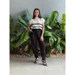 Blusa Marina Em Tricot Listrado BRANCO COM PRETO