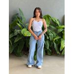 Cropped Renata Alças Finas em Bengaline BRANCO