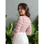 Tricot Listras Cassia ROSÊ COM BRANCO