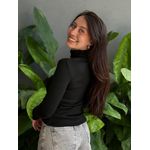 Blusa Segunda Pele Gola Alta em Tricot PRETO