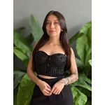 Top Bordado em Pedrarias PRETO