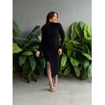 Vestido Germania Midi Manga Longa PRETO