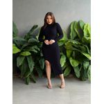 Vestido Germania Midi Manga Longa PRETO