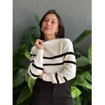 Tricot Belita LISTRADO BRANCO COM PRETO