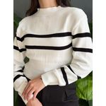 Tricot Belita LISTRADO BRANCO COM PRETO