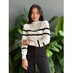 Tricot Belita LISTRADO BRANCO COM PRETO