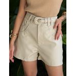 Shorts Carline Couro Fake com Cinto OFF WHITE
