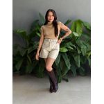 Shorts Carline Couro Fake com Cinto OFF WHITE