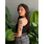 Body Nula Manga Aline PRETO