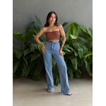 Calça Wide Legg Cherry Barra Desfiada 05 LAVAGEM CLARA 