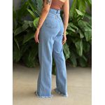 Calça Wide Legg Cherry Barra Desfiada 05 LAVAGEM CLARA 