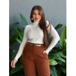 Blusa Jade em Tricot Gola Alta Cacharrel OFF WHITE