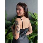 Cropped Couro Fake Brenda PRETO
