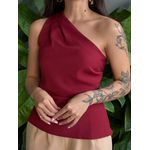 Blusa Nula Manga em Alfaiataria VINHO