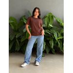 T-shirt Lisa sem Estampa MARROM