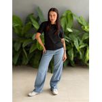 T-shirt Lisa sem Estampa PRETO