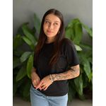 T-shirt Lisa sem Estampa PRETO